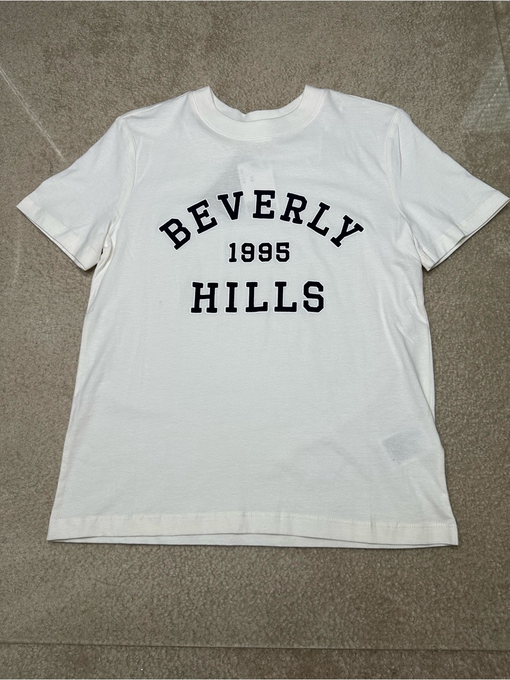 H&M BEVERLY HILLS BLACK CREAM T SHIRT SZ XS